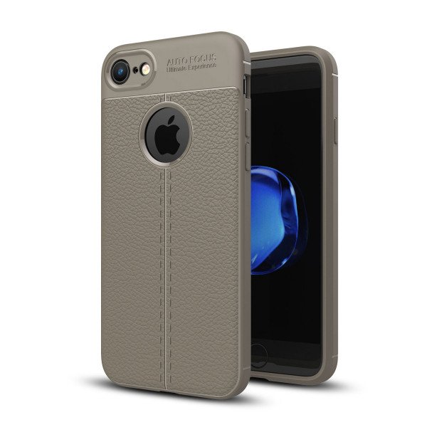 Wholesale iPhone 8 Plus / iPhone 7 Plus TPU Leather Armor Hybrid Case (Gray)